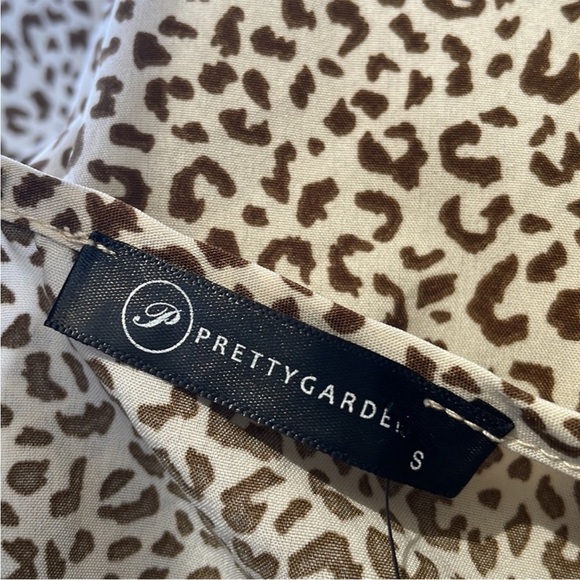 PRETTYGARDEN Cheetah Print Flowy Boho Midi Dress Puff Short Sleeve ,Women’s Sz S - Picture 2 of 9